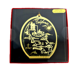 California State Landmarks Brass Ornament Redwoods Napa Lake Tahoe Hollywood